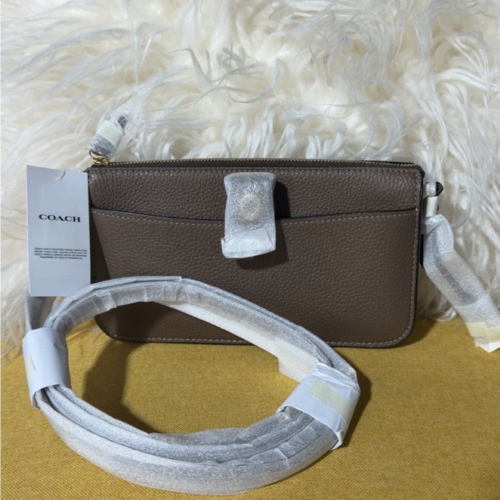 Elegant Black Leather Clutch coach boutique wallet crossbody